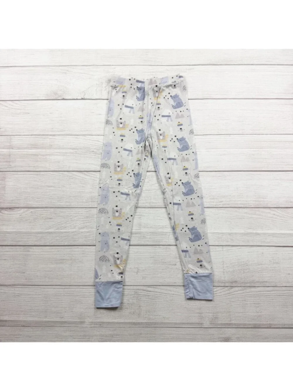Kiki + Lulu Kids Blue Pajama Set Winter Bear Print Snug Fit Bamboo Viscose 5-6